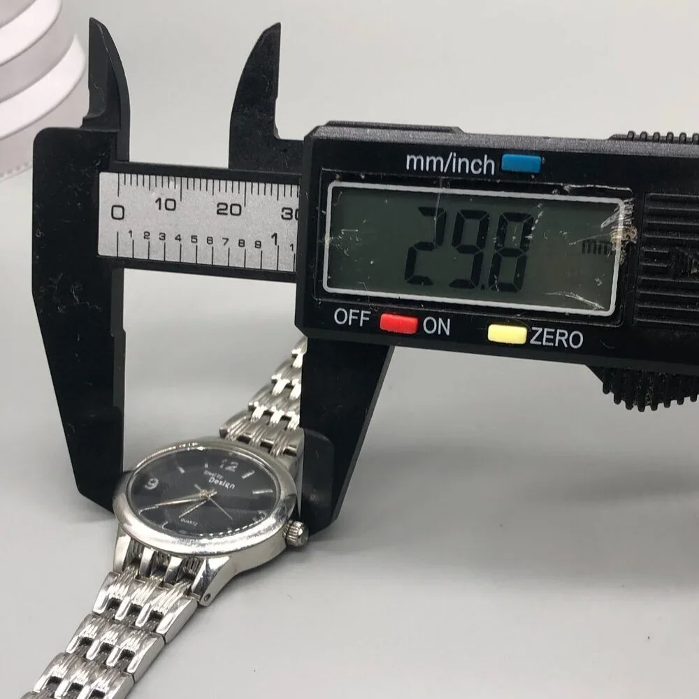 3/$30 Steel by Design Watch Women Black Dial Silver Tone Bracelet 6.25
